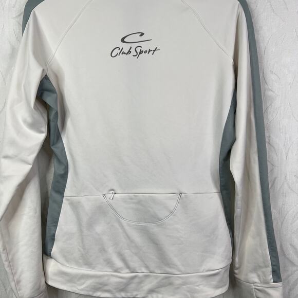 ALO yoga Club Sport Contour White Running Track Jacket Size S - Picture 4 of 12